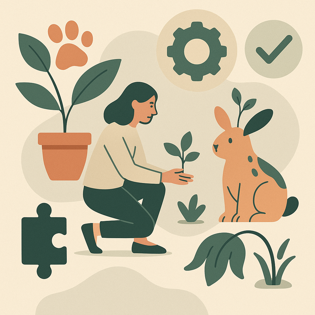 Illustration for Challenges and Solutions for Gardening with Mutated Pets